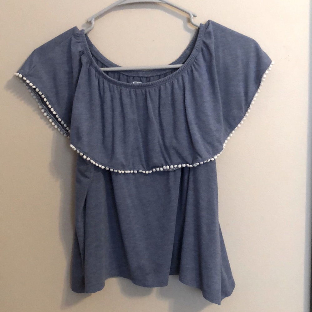navy off the shoulder